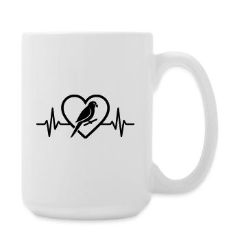 Cœur de perruche - Grande tasse 440 ml - blanc - Droite