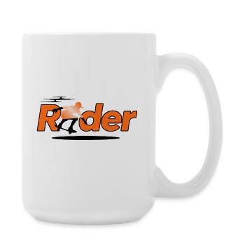 Rider Silhouette on Orange - Large Mug 440 ml - white - Right