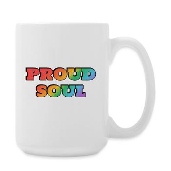 Stolze Seele Regenbogen Text - Große Tasse 440 ml - Weiß - Rechts