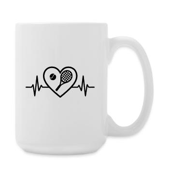 Coeur de tennis - Grande tasse 440 ml - blanc - Droite