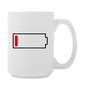 Icône de batterie vide | Drôle de déclaration pour fatigué - Grande tasse 440 ml - blanc - Droite