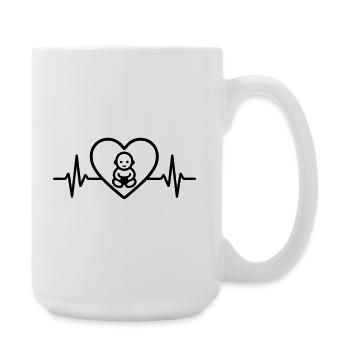 Baby Herz Familie Eltern - Große Tasse 440 ml - Weiß - Rechts