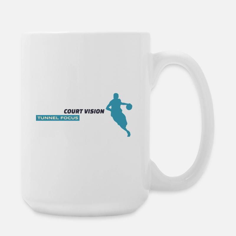 Vision de la cour. Tunnel Focus. – Design bleu - Grande tasse 440 ml - blanc