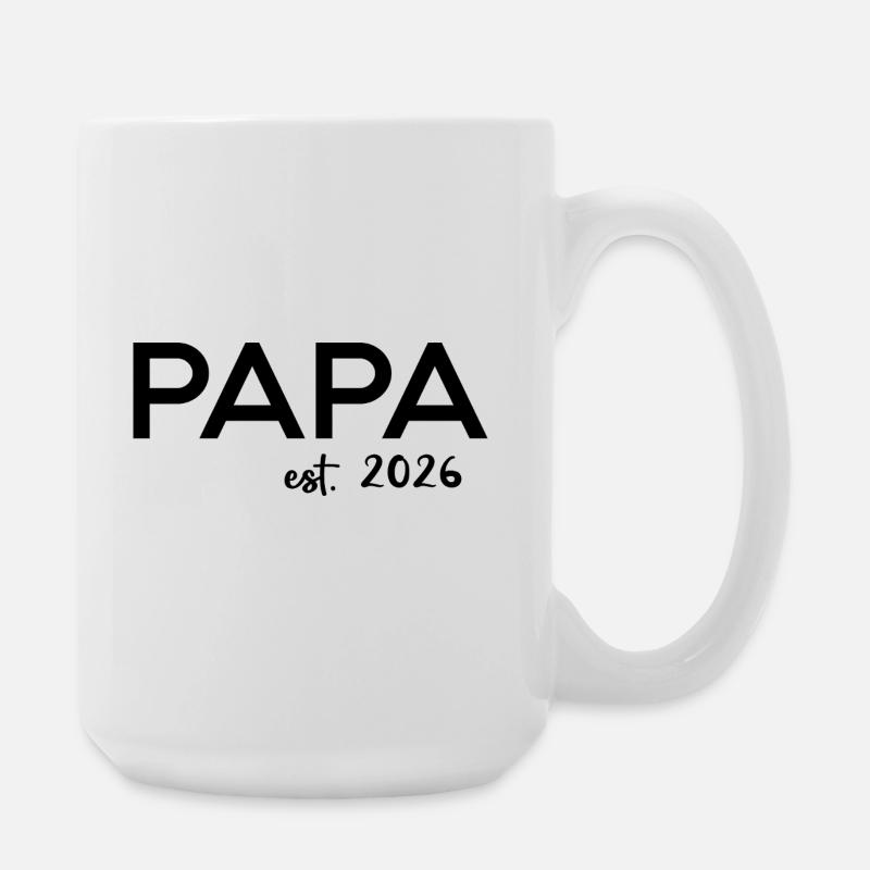 Papa Est. 2026 Vater seit 2026 Werdender Papa 2026 - Große Tasse 440 ml - Weiß