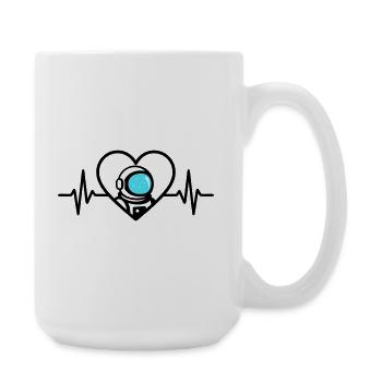 Astronaut Heart Space Travel Cosmos Helmet - Large Mug 440 ml - white - Right
