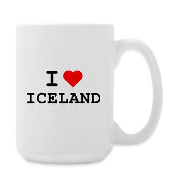 Ich liebe Island - J’adore l’Islande - Grande tasse 440 ml - blanc - Droite