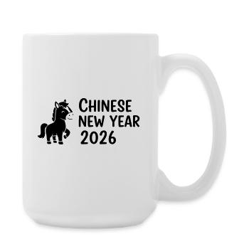 Cheval du Nouvel An chinois 2026 – Design du Nouvel An - Grande tasse 440 ml - blanc - Droite