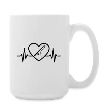 Heart Fishing – Passion Fisherman - Large Mug 440 ml - white - Right