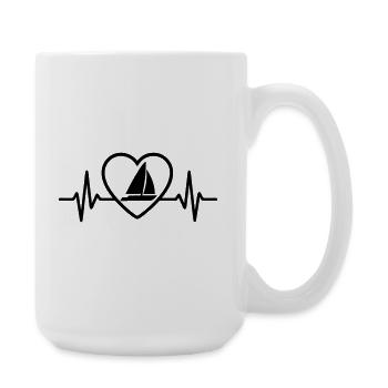 Heart Catamaran – Passion Sailing - Large Mug 440 ml - white - Right