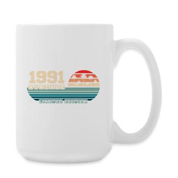 34. Geburtstag 1991 Vintage 1991 Retro Sunset - Große Tasse 440 ml - Weiß - Rechts