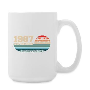 38. Geburtstag 1987 Vintage 1987 Retro Sunset - Große Tasse 440 ml - Weiß - Rechts