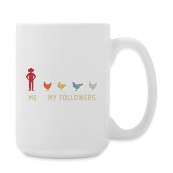 I mean follower chickens - Large Mug 440 ml - white - Right