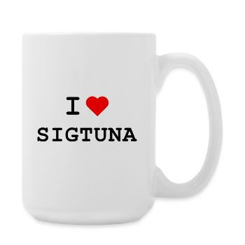 I love Sigtuna - Ich liebe Sigtuna - Große Tasse 440 ml - Weiß - Rechts