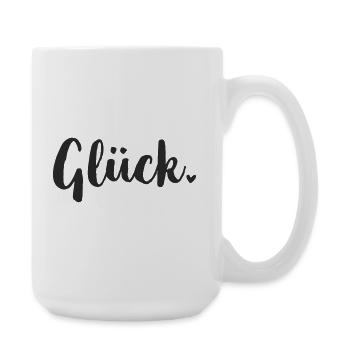 Glück Handlettering Schriftzug - Große Tasse 440 ml - Weiß - Rechts