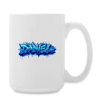 Graffiti  DANIEL Prénom cadeau idéal imprimable  - Grande tasse 440 ml - blanc - Droite