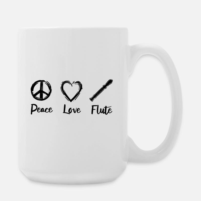 Ich liebe Flöten - Große Tasse 440 ml - Weiß