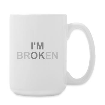 Mentalement brisé - Grande tasse 440 ml - blanc - Droite