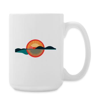 Sunrise Horizon – Minimal Horizon Design - Large Mug 440 ml - white - Right