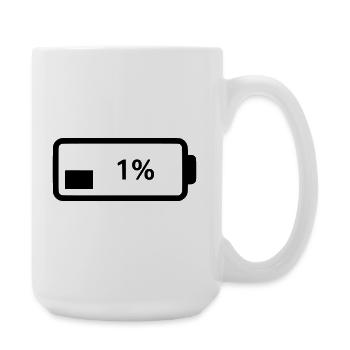 Battery symbol charge level 1% - Large Mug 440 ml - white - Right