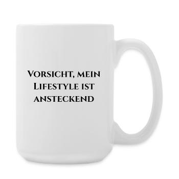 Attention, Premium comes through - Large Mug 440 ml - white - Right
