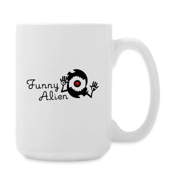Funny Alien - Black - Large Mug 440 ml - white - Right