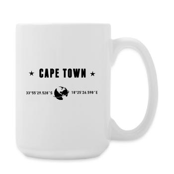 Kapstadt Koordinaten Schwarze Typografie - Große Tasse 440 ml - Weiß - Rechts