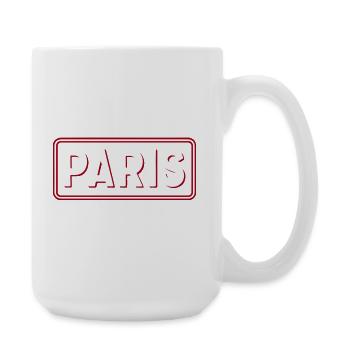 PARIS Retro 3D White and Red Typography - Large Mug 440 ml - white - Right