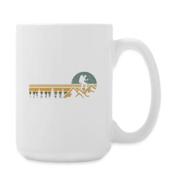 Alpen Berge Wandern Outdoor Wanderung Hiking - Große Tasse 440 ml - Weiß - Rechts