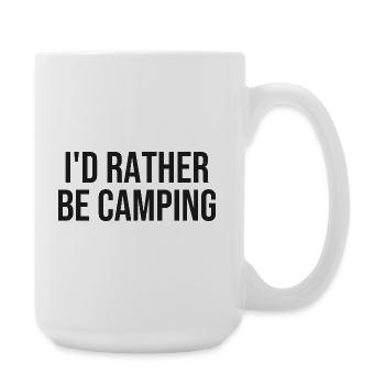 Camping rather than indoors - Large Mug 440 ml - white - Right
