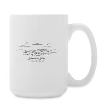 Steppes & Skies: Kasachstan Steppe Minimalist - Große Tasse 440 ml - Weiß - Rechts