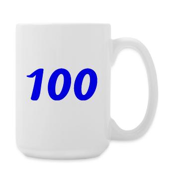 100. 100 YEARS. 100th ANNIVERSARY. BIRTHDAY 100 - Large Mug 440 ml - white - Right