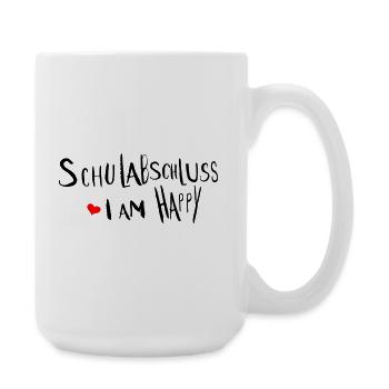 Schulabschluss  i am happy - Große Tasse 440 ml - Weiß - Rechts