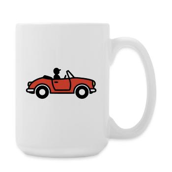 Cabriolet Sports Car Italy Vacation Car - Large Mug 440 ml - white - Right