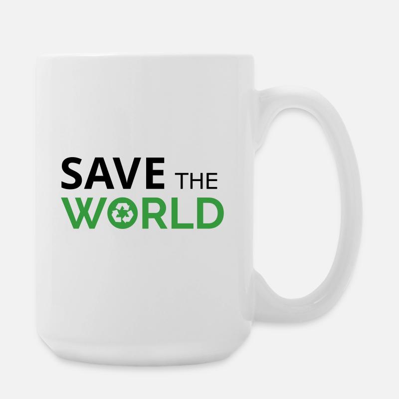 Rette die Welt - Große Tasse 440 ml - Weiß