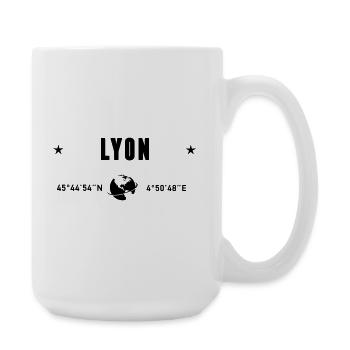 Lyon France Coordonnées Gps Globe - Grande tasse 440 ml - blanc - Droite
