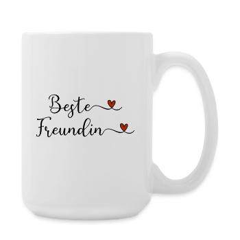 Beste Freundin Schriftzug mit Herz Geschenk - Große Tasse 440 ml - Weiß - Rechts