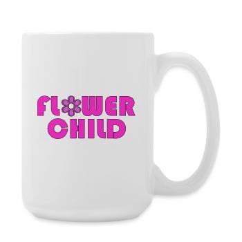 Flower Child Neon-Logo-T-Shirt - Große Tasse 440 ml - Weiß - Rechts