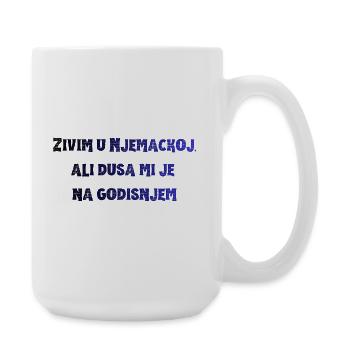 Kraftvoller Blau-Typo Spruch - Große Tasse 440 ml - Weiß - Rechts