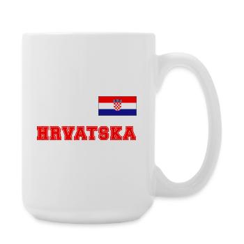 Kroatien Trikot Look – HRVATSKA mit Fahne Flagge - Große Tasse 440 ml - Weiß - Rechts