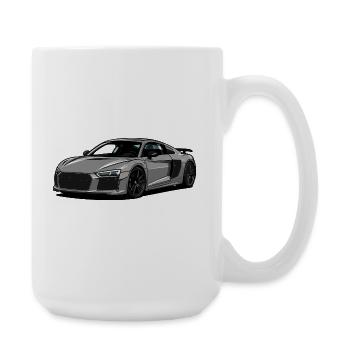 Grauer Supersport Roadster - Große Tasse 440 ml - Weiß - Rechts