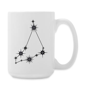 Capricorn Star Constellation Zodiac Black & Gray - Large Mug 440 ml - white - Right