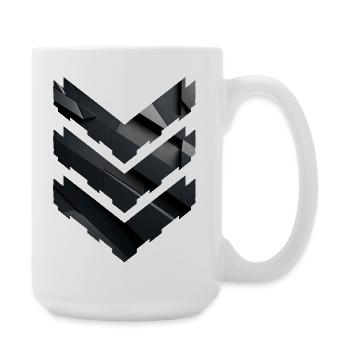 Abstraktes schwarzes geometrisches Muster - Große Tasse 440 ml - Weiß - Rechts