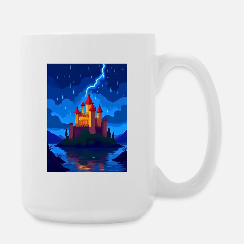 Château enchanté avec éclairage nocturne - Grande tasse 440 ml - blanc