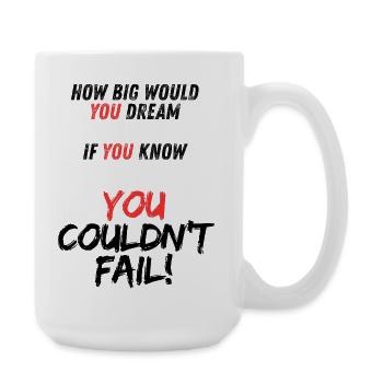 Motivierende YOU Botschaft auf Schwarz - Große Tasse 440 ml - Weiß - Rechts