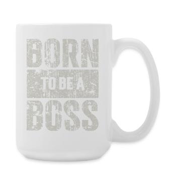 Ingenious business owner pattern - Large Mug 440 ml - white - Right