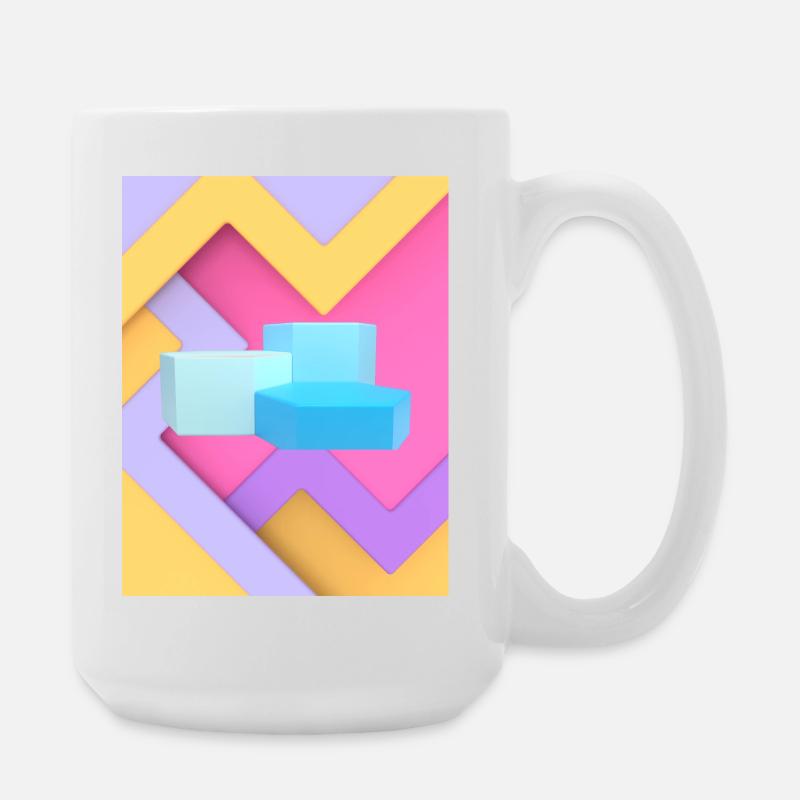 Pastel Geometric Pod Design - Large Mug 440 ml - white