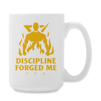 La discipline m’a forgé – T-shirt Force & Motivation - Grande tasse 440 ml - blanc - Droite