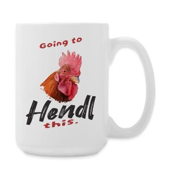 Funny chicken motif saying chicken - Large Mug 440 ml - white - Right