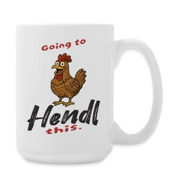 Imprimé humoristique de poulet avec dicton - Grande tasse 440 ml - blanc - Droite