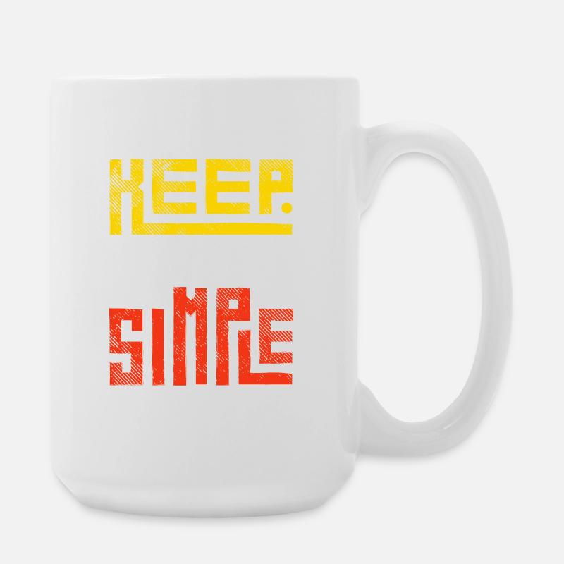 Message Positivité: Rester Simple - Grande tasse 440 ml - blanc